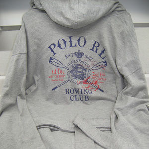 Polo By Ralph Lauren Rowing Club Grey Kimono Robe